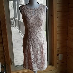 Adrianna Papell pink fitted dress